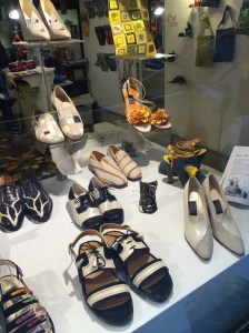 Hand-made shoe store window